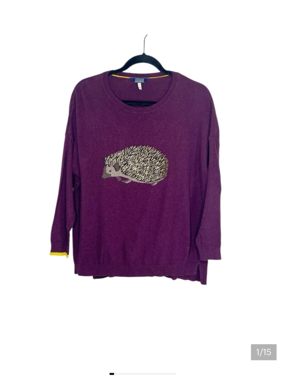 Joules Knitwear Beaded Hedgehog Knit jumper Sweater size US 10